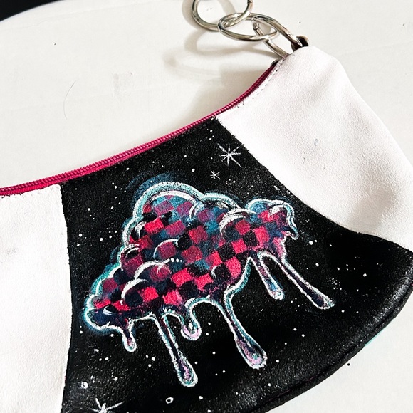 Artistic Hand Painted Cloud Design Clutch - Picture 1 of 4